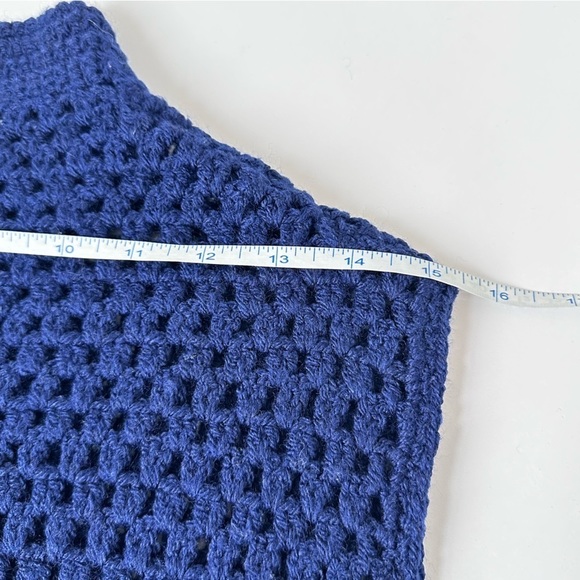 [SOLD] HAND-KNITTED Mock Turtleneck Sleeveless Sweater Dress / Sweater Vest - Picture 8 of 12